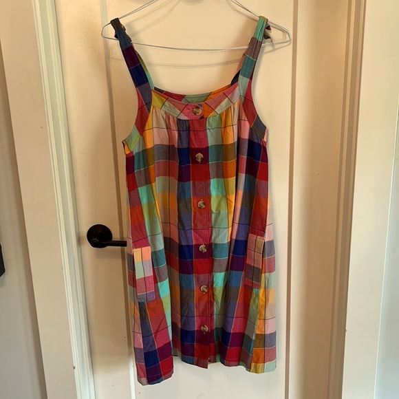 Adorable Summery Madras Mini Dress! Size M - Picture 1 of 7